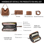 Lapsting Boho Faux Leather Hobo Shoulder Bag