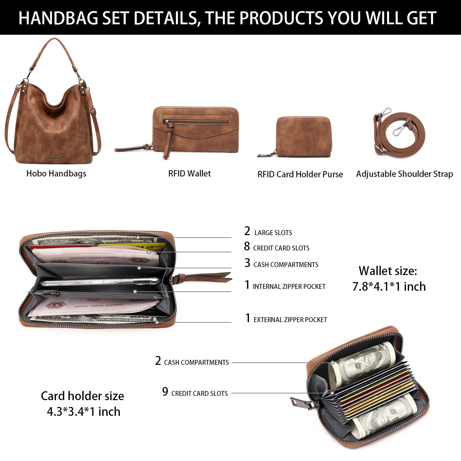 Lapsting Boho Faux Leather Hobo Shoulder Bag