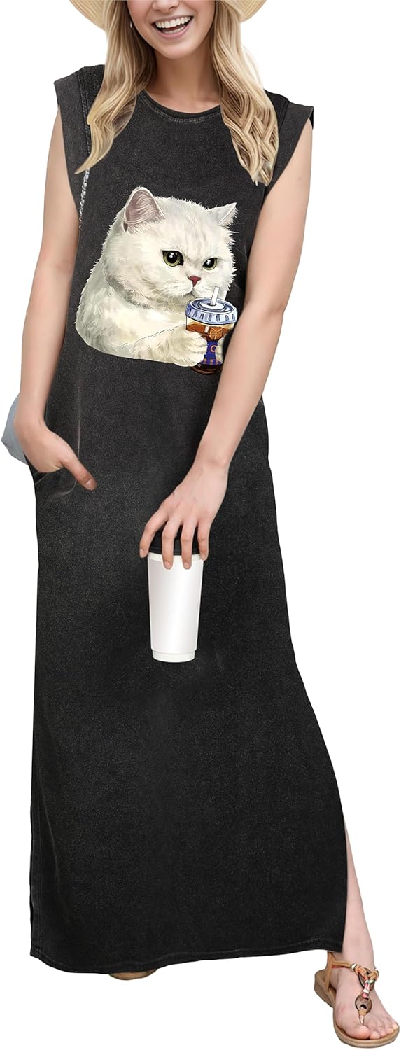 Women's Casual Maxi Dress with Pockets