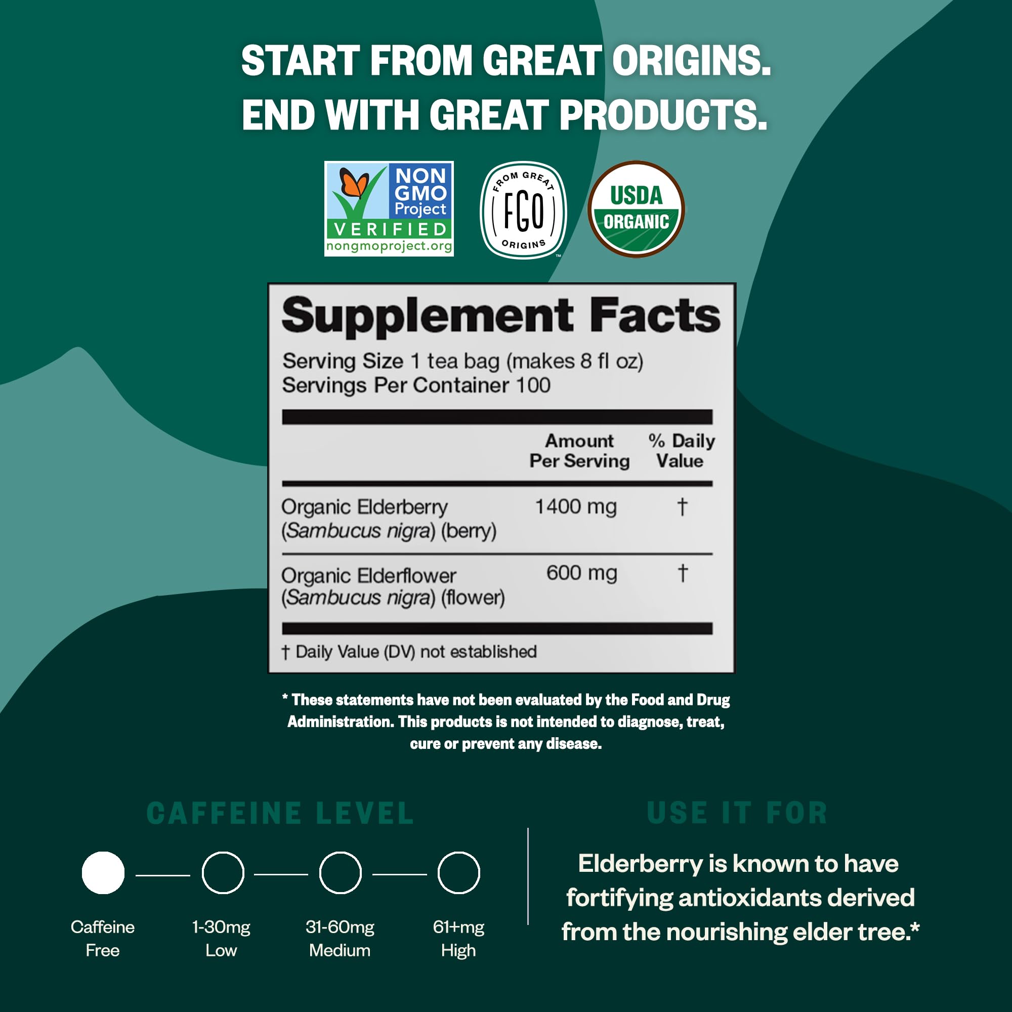 ElderZen Organic Tea - Caffeine-Free Eco Bags -  by Handbags Specialist Headquarter | Available at Handbags Specialist Headquarter