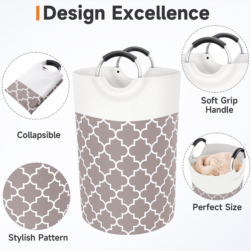 Collapsible Hamper Bag - Grey - Laundry Baskets by Handbags Specialist Headquarter | Available at Handbags Specialist Headquarter