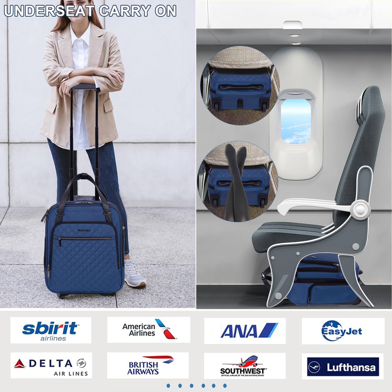 EMPSIGN 16 Wheeled Underseat Travel Bag -  by Handbags Specialist Headquarter | Available at Handbags Specialist Headquarter