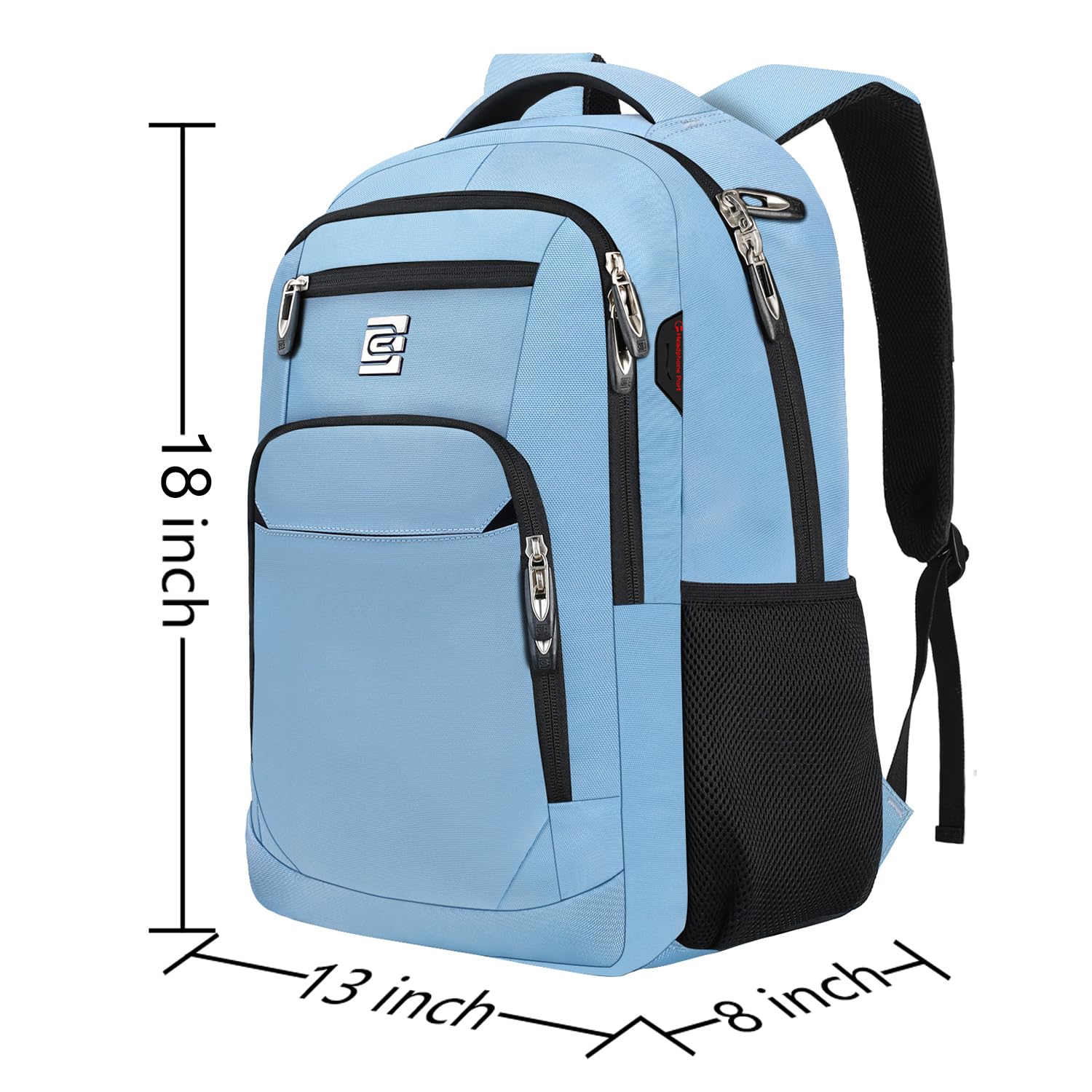Volher Anti-Theft USB Laptop Backpack - Rose Red