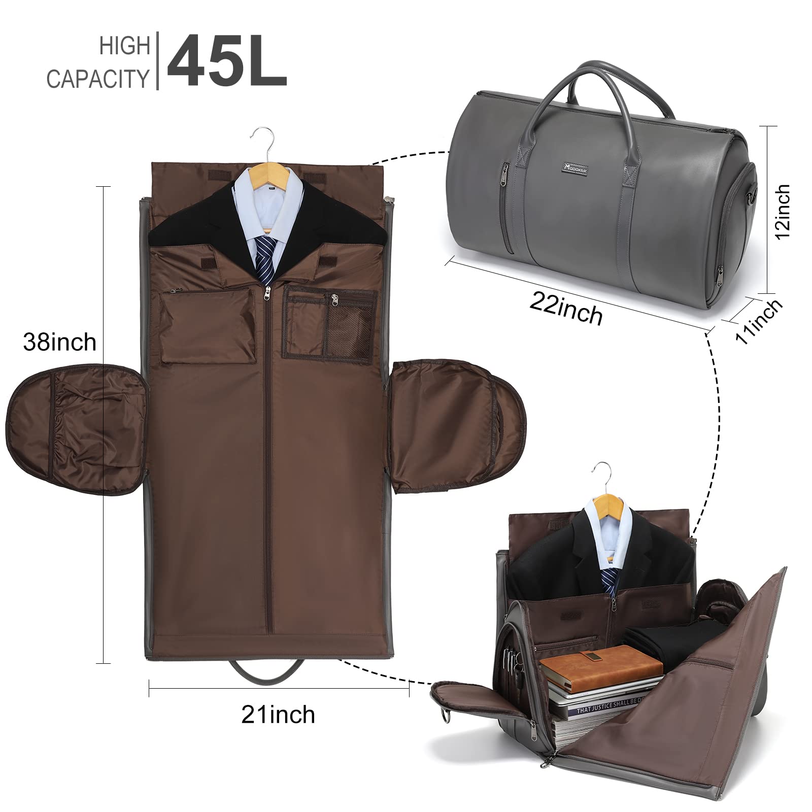 Modoker Travel Garment Bag - Versatile & Stylish - Luggage Travel Bags by Handbags Specialist Headquarter | Available at Handbags Specialist Headquarter
