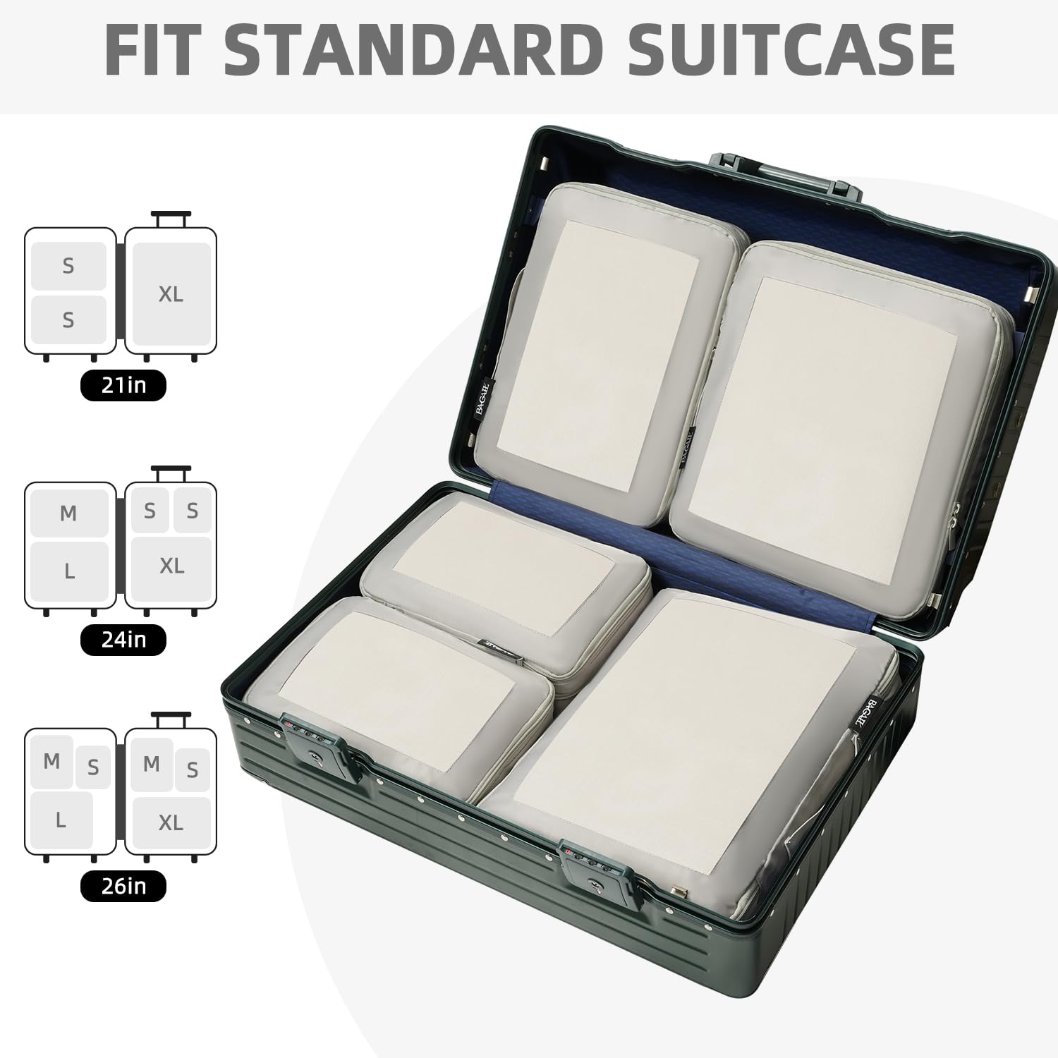 BAGAIL Expandable Travel Compression Cubes Set -  by Handbags Specialist Headquarter | Available at Handbags Specialist Headquarter
