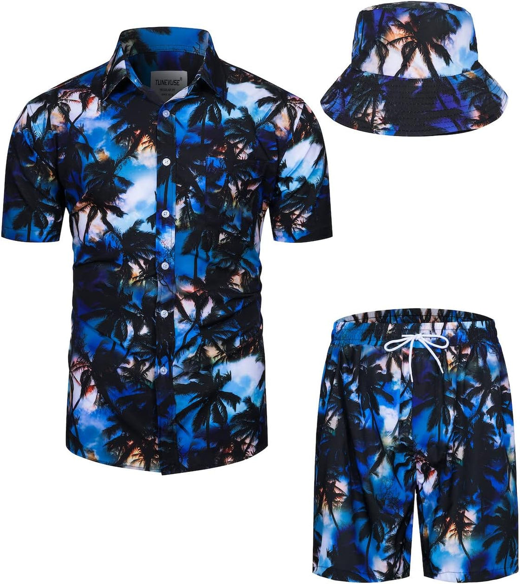 TUNEVUSE Men's Hawaiian Shirt & Shorts Set