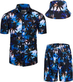 TUNEVUSE Men's Hawaiian Shirt & Shorts Set