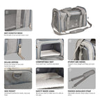 PawsVoyage: Grey TSA-Approved Pet Carrier (15lbs Max) -  by Handbags Specialist Headquarter | Available at Handbags Specialist Headquarter