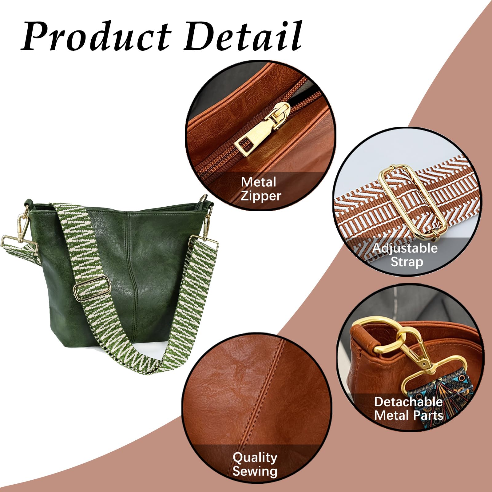 ChicHobo Vegan Leather Crossbody Bag with Strap -  by Handbags Specialist Headquarter | Available at Handbags Specialist Headquarter