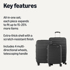 Rose Gold Hardside Carry-On - Luggage Travel Bags by Handbags Specialist Headquarter | Available at Handbags Specialist Headquarter