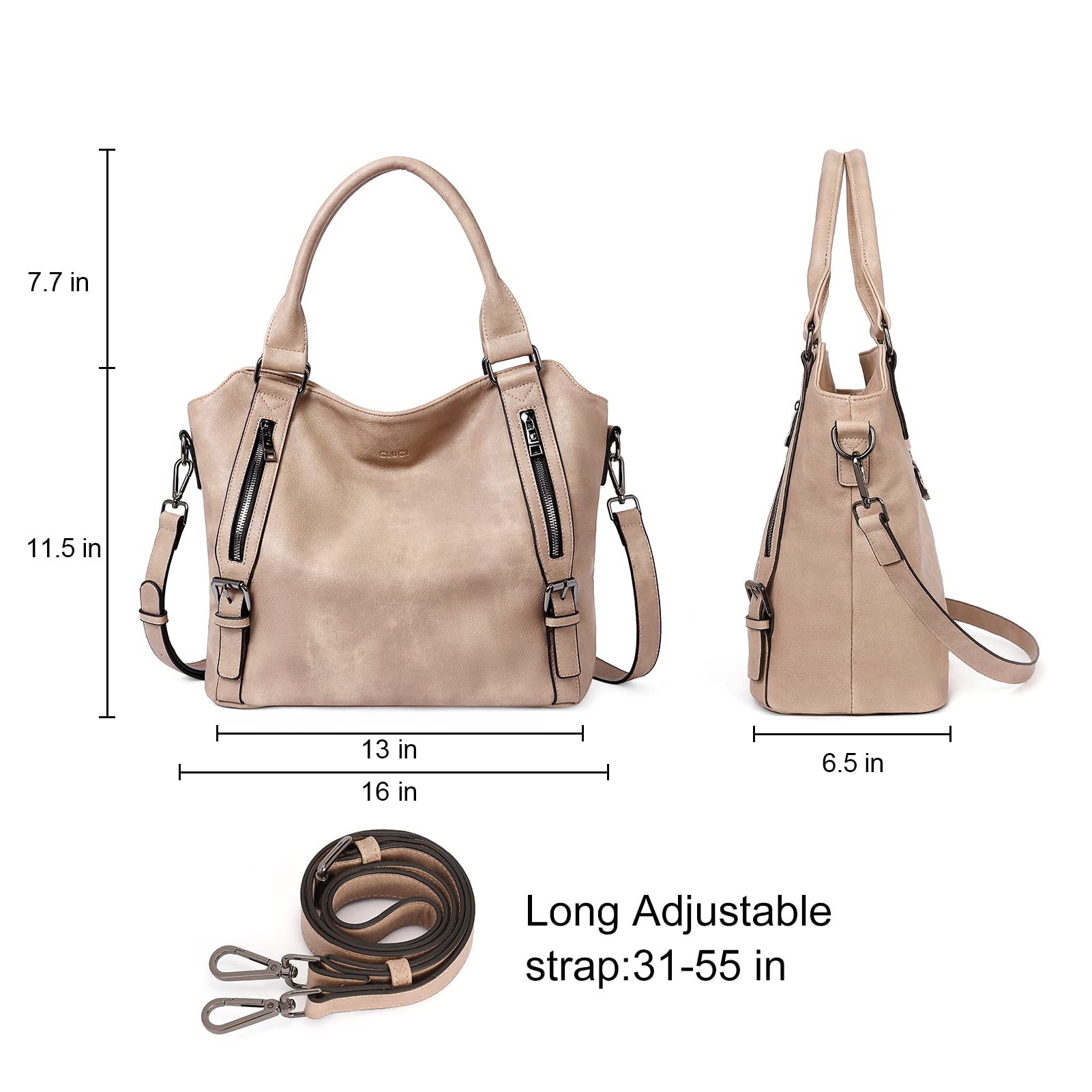 CLUCI Eco Luxe Vegan Leather Tote Bag - Bucket Bag by Handbags Specialist Headquarter | Available at Handbags Specialist Headquarter