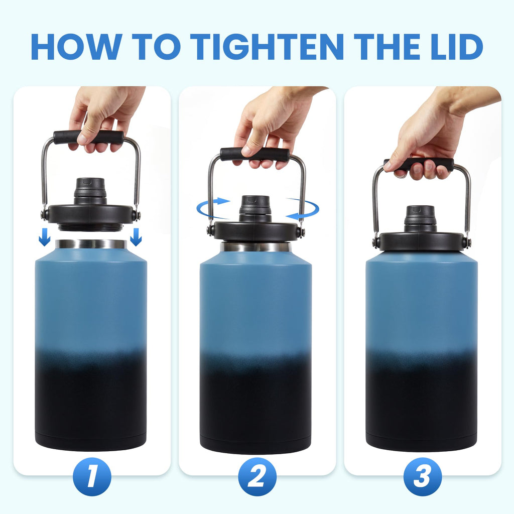 HydraGuard 128oz: Dual-Vacuum Stainless Water Jug - Water Bottles by Handbags Specialist Headquarter | Available at Handbags Specialist Headquarter