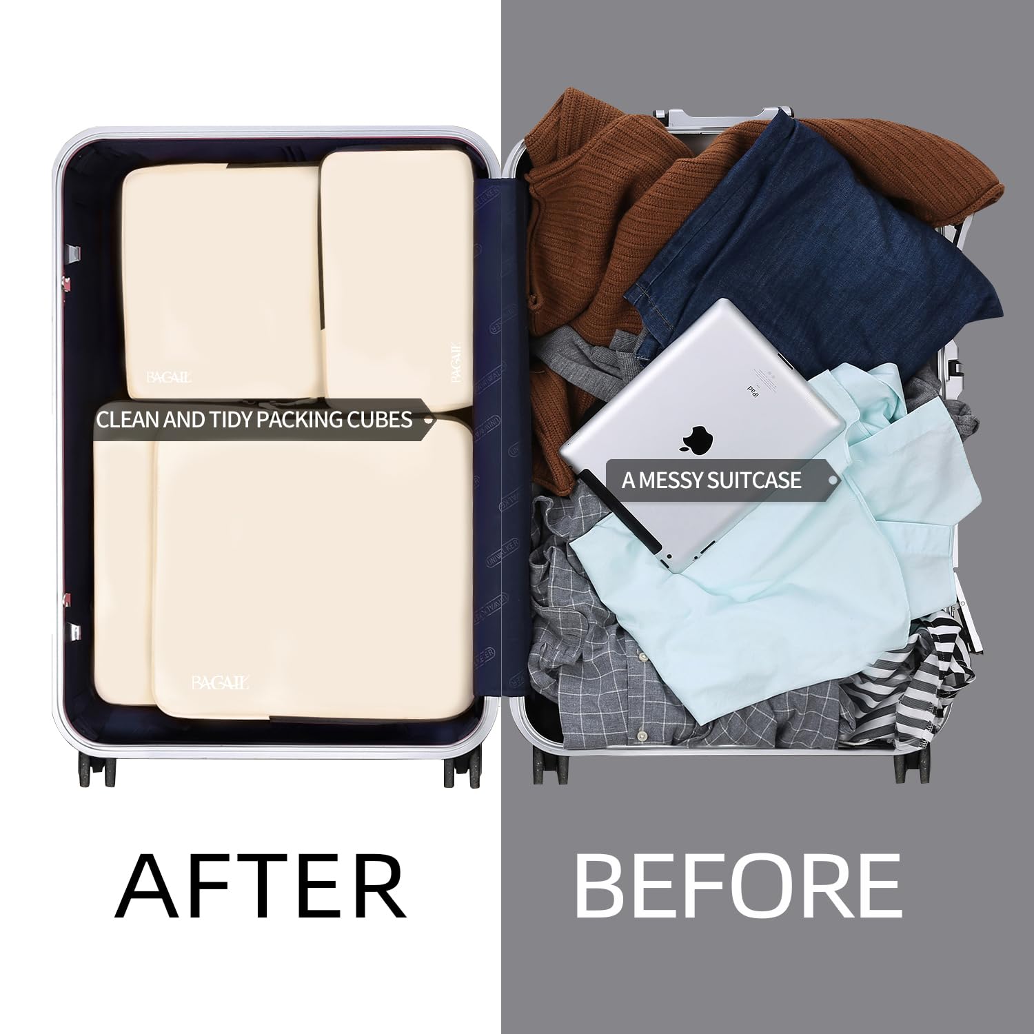 BAGAIL Expandable Travel Compression Cubes Set -  by Handbags Specialist Headquarter | Available at Handbags Specialist Headquarter