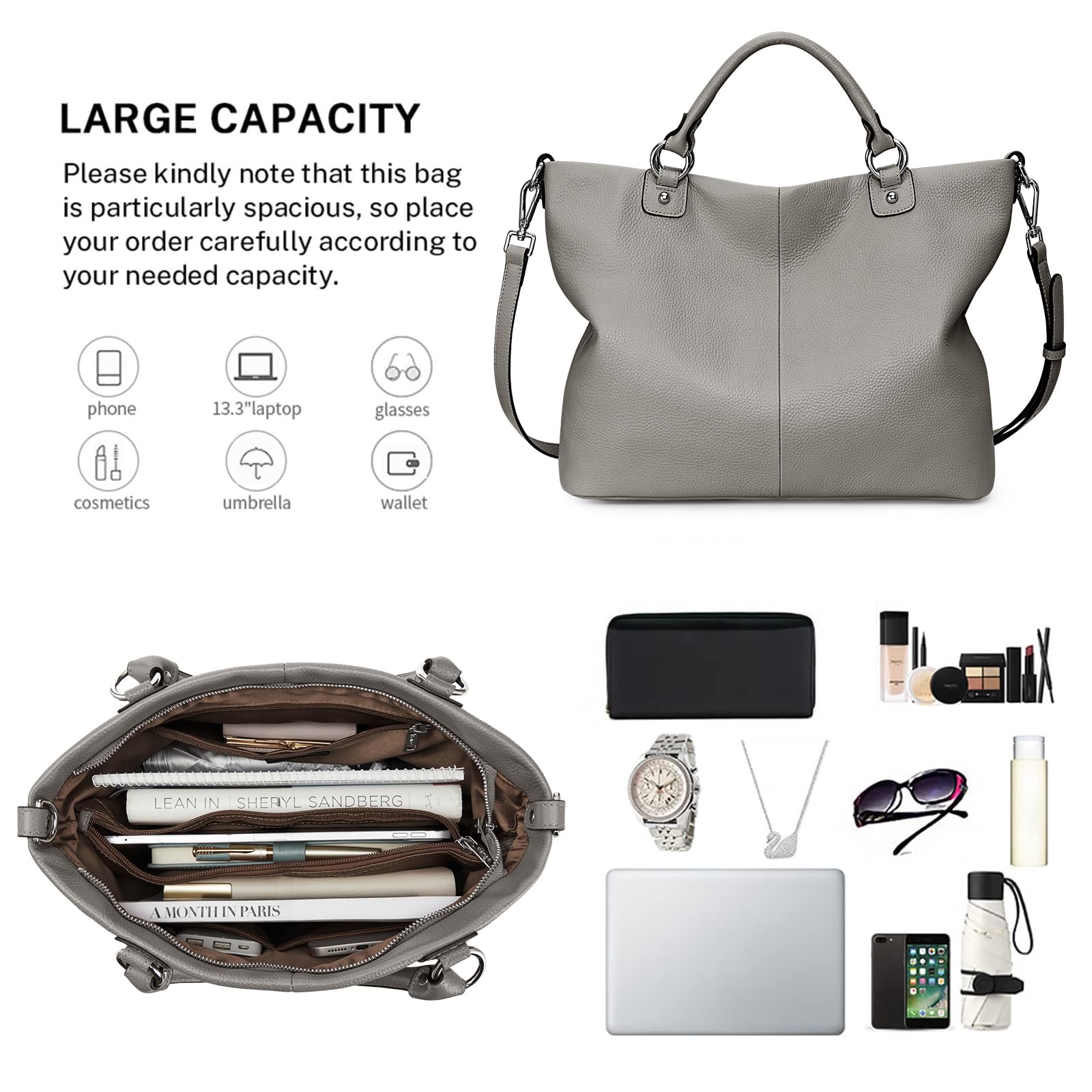 Kattee Women's Leather Tote Bag