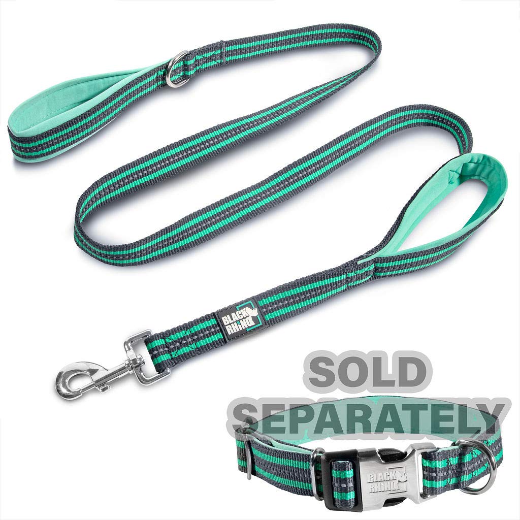 RhinoGrip Aqua: Double Handle Reflective Dog Leash -  by Handbags Specialist Headquarter | Available at Handbags Specialist Headquarter