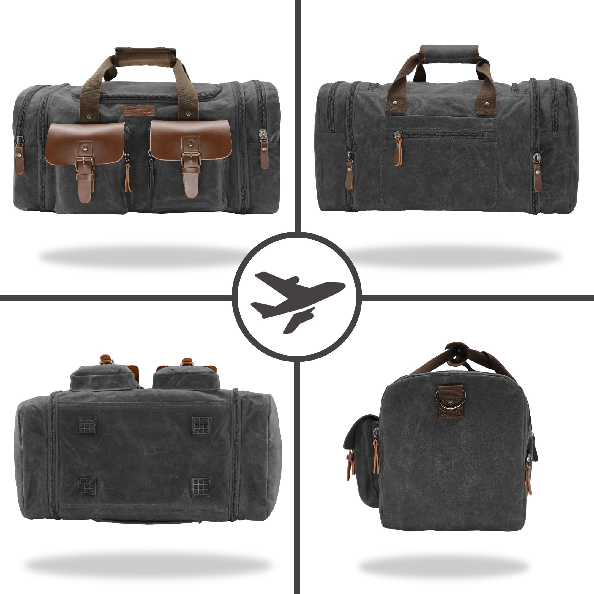 Wildroad 50L Waxed Canvas Waterproof Duffle Bag