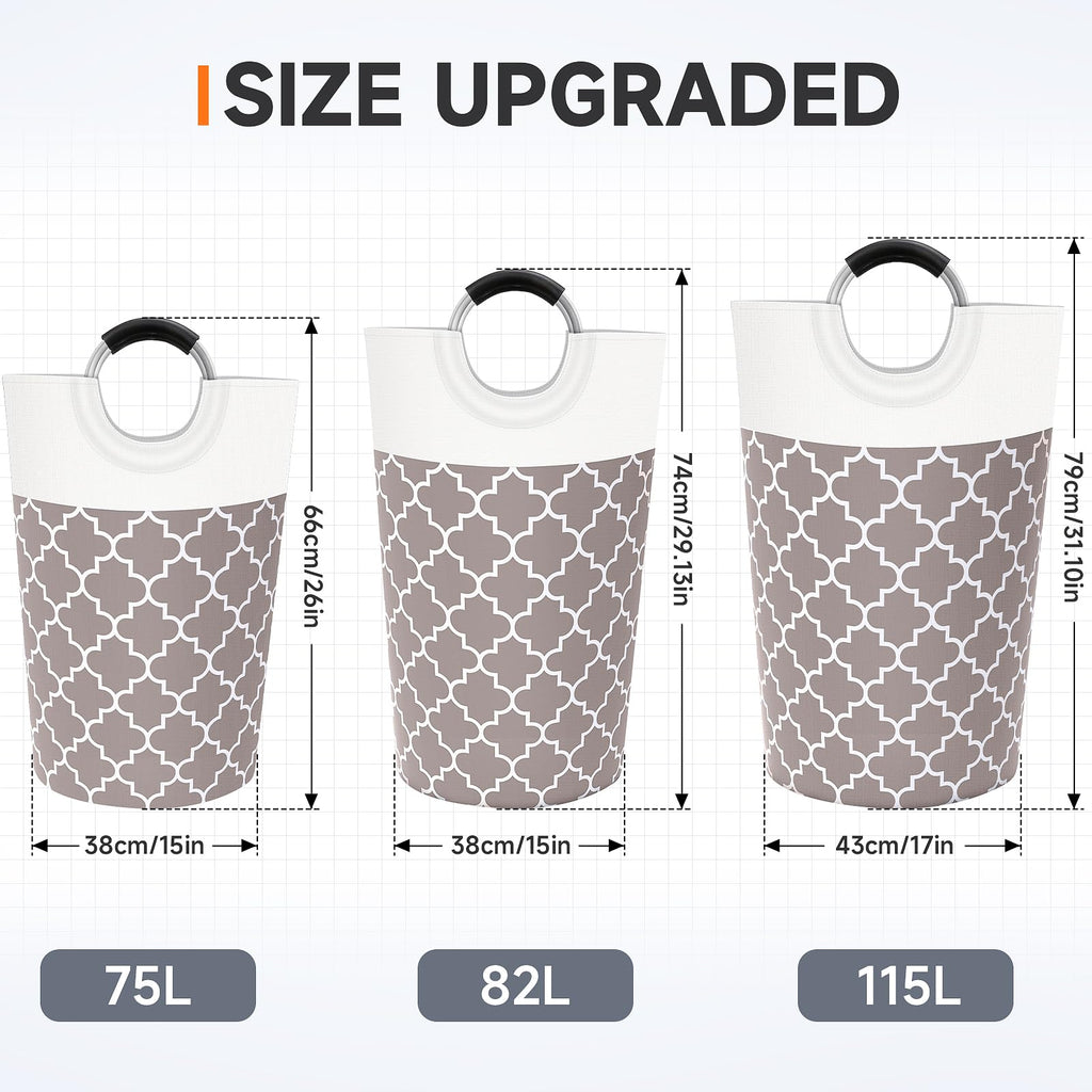 Collapsible Hamper Bag - Grey - Laundry Baskets by Handbags Specialist Headquarter | Available at Handbags Specialist Headquarter