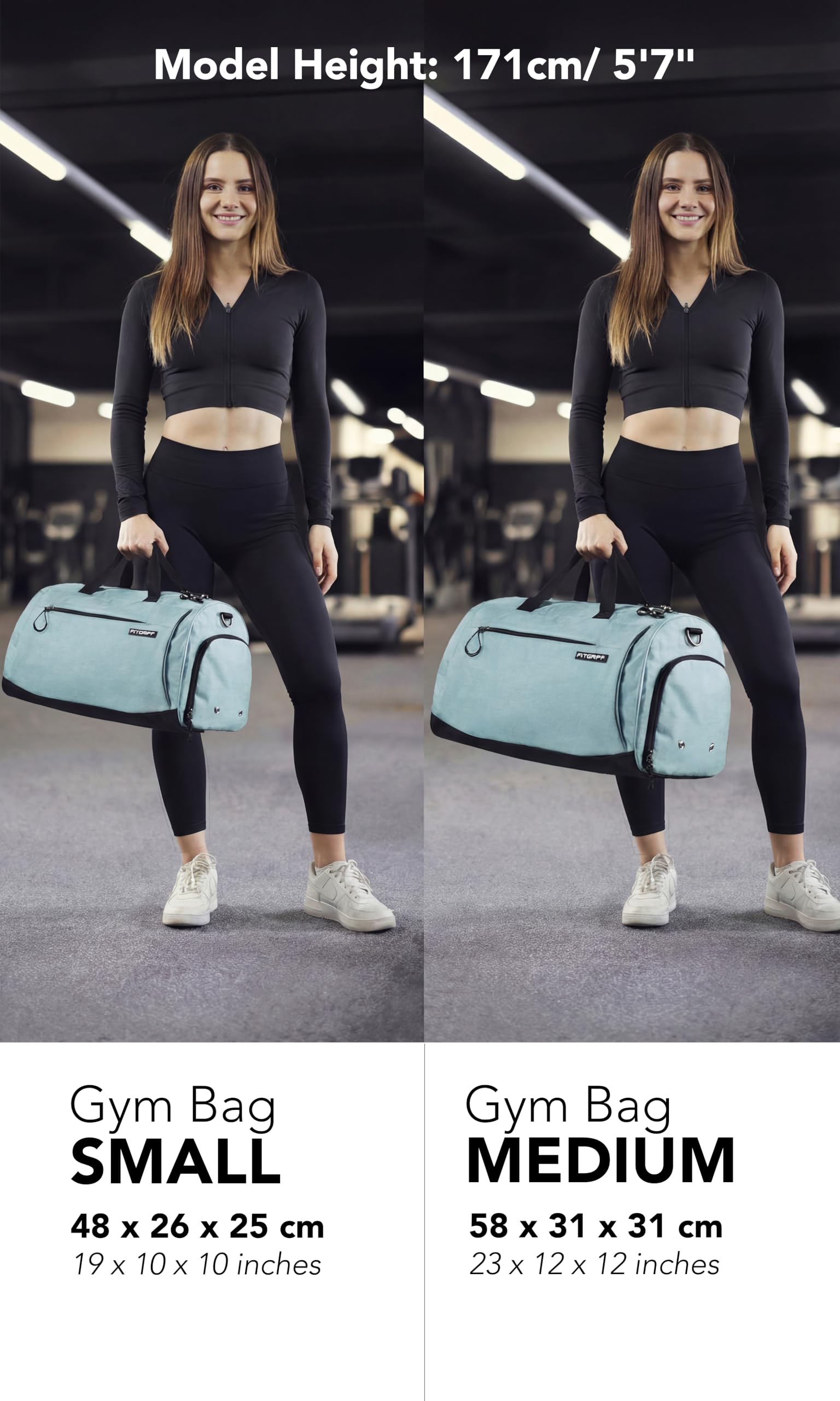 Fitgriff® Gym Bag with Shoe & Wet Compartment