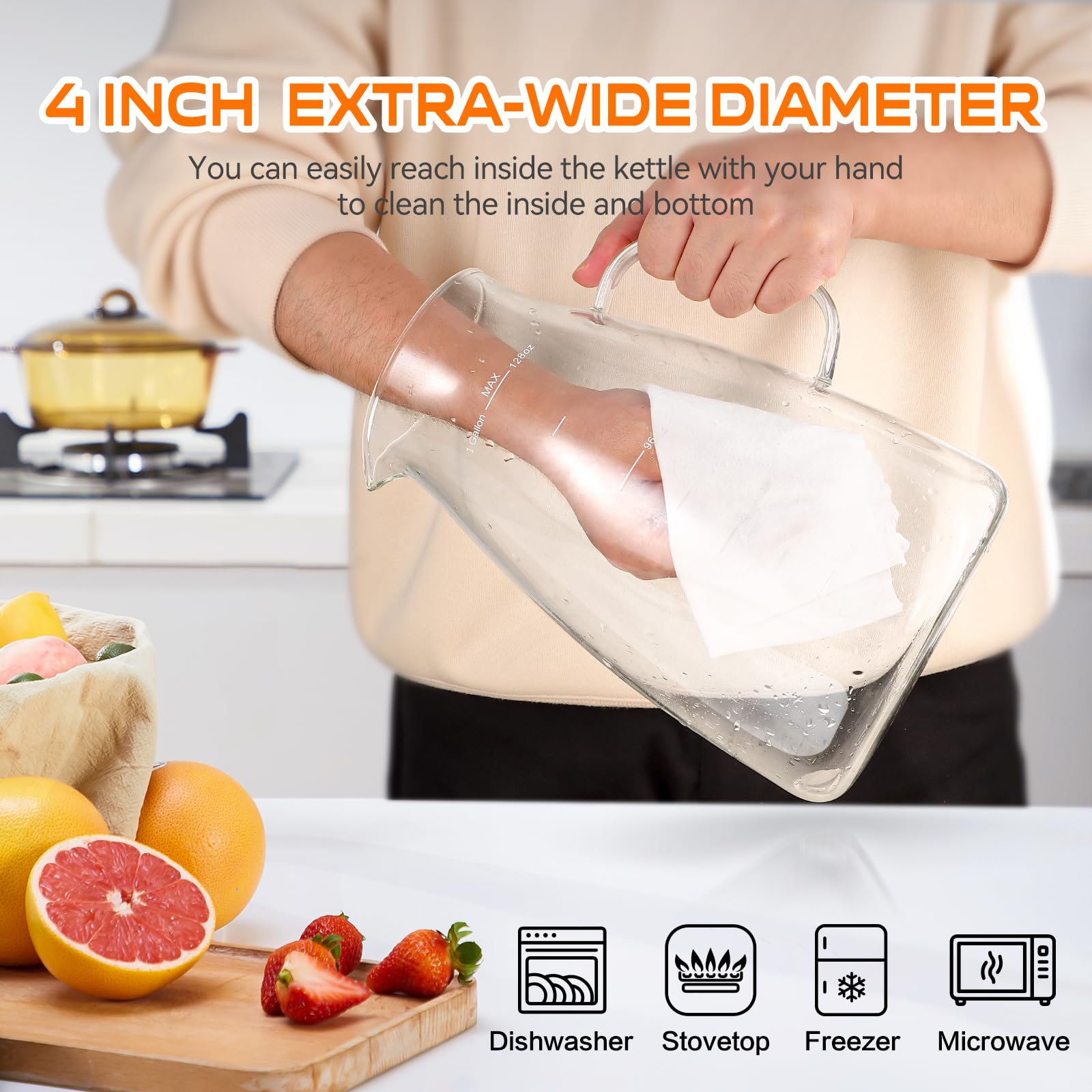 Aofmee Stainless Precision Pitcher - 68oz Borosilicate - Decor by Handbags Specialist Headquarter | Available at Handbags Specialist Headquarter