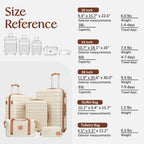 Coolife 3-Piece Hardside Luggage Set - Apricot White
