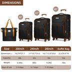 LARVENDER Expandable 5-Piece Spinner Luggage Set -  by Handbags Specialist Headquarter | Available at Handbags Specialist Headquarter