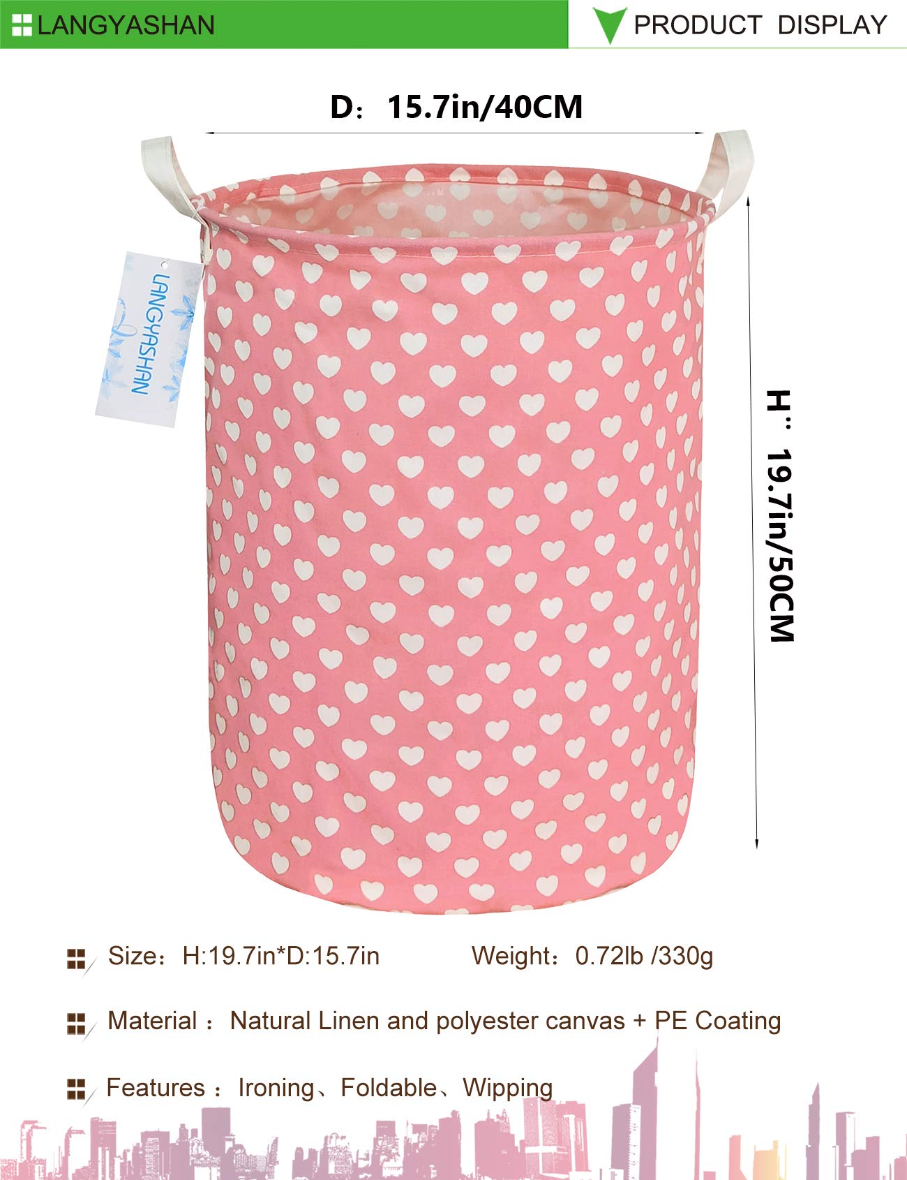 Collapsible Canvas Hamper by LANGYASHAN - Laundry Baskets by Handbags Specialist Headquarter | Available at Handbags Specialist Headquarter