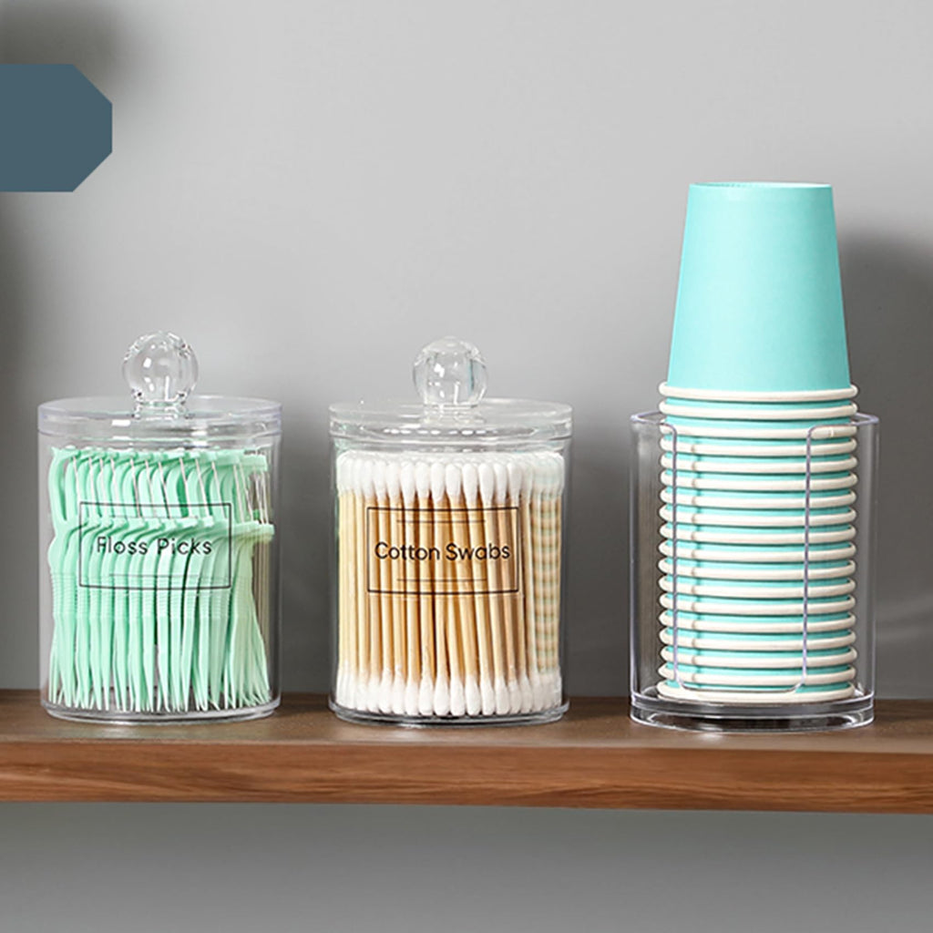 Clear Acrylic Qtip Dispenser Set - 4 Pack - Decor by Handbags Specialist Headquarter | Available at Handbags Specialist Headquarter