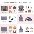 TravelMate 8-Piece Packing Cubes - Luggage Travel Bags by Handbags Specialist Headquarter | Available at Handbags Specialist Headquarter