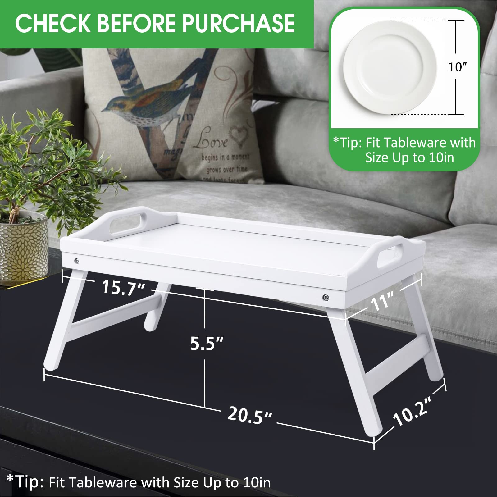 Artmeer Bamboo Foldable Bed & Laptop Tray - 2 Pack - Decor by Handbags Specialist Headquarter | Available at Handbags Specialist Headquarter