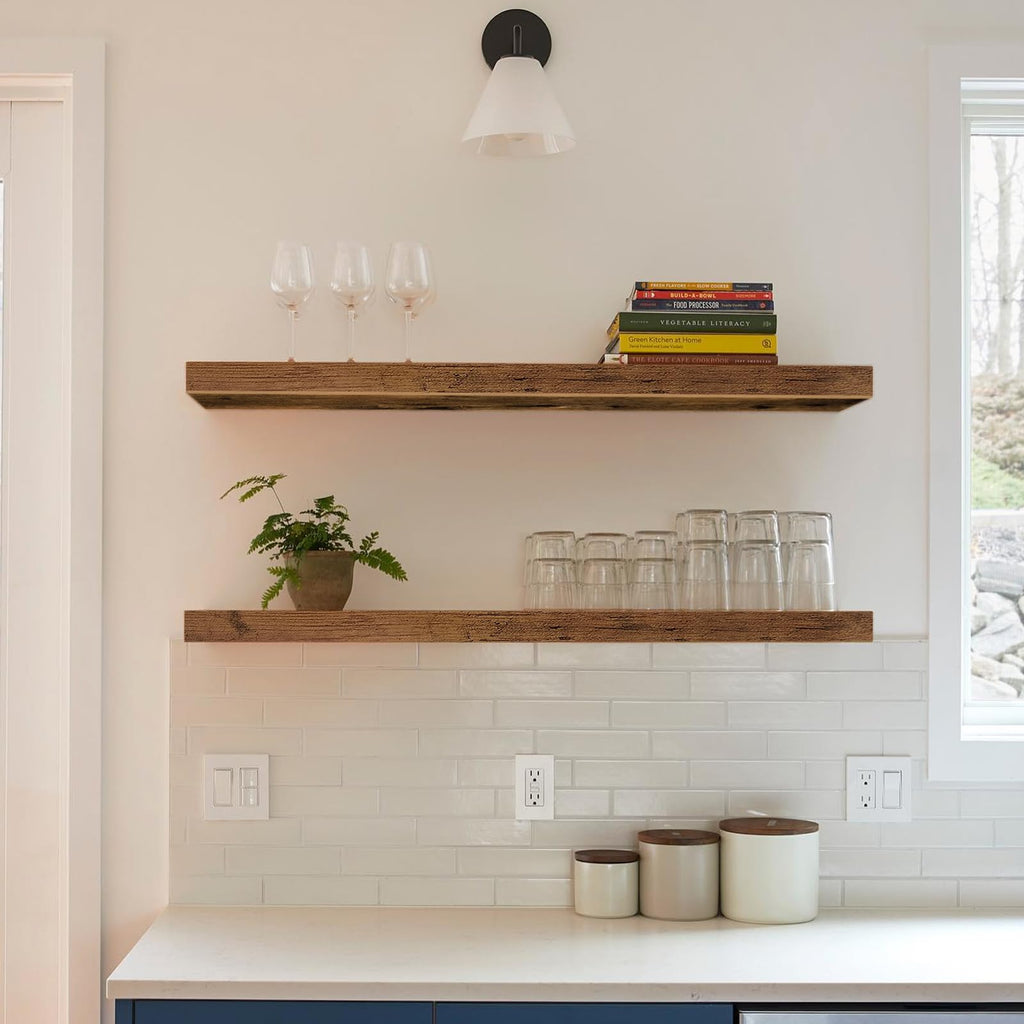 Rustic Farmhouse Shelves (008-40BN) - Decor by Handbags Specialist Headquarter | Available at Handbags Specialist Headquarter