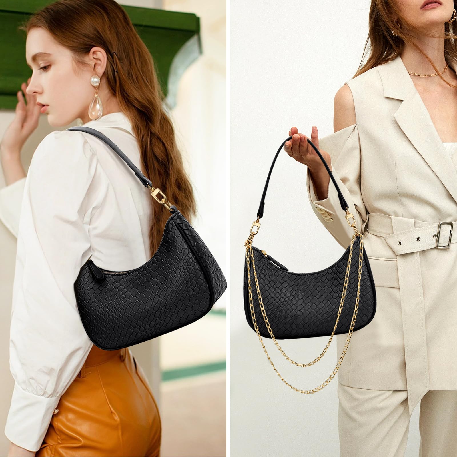 Retro Chic Hobo Bag - Cute Underarm Purse - Shoulder Bags by Handbags Specialist Headquarter | Available at Handbags Specialist Headquarter