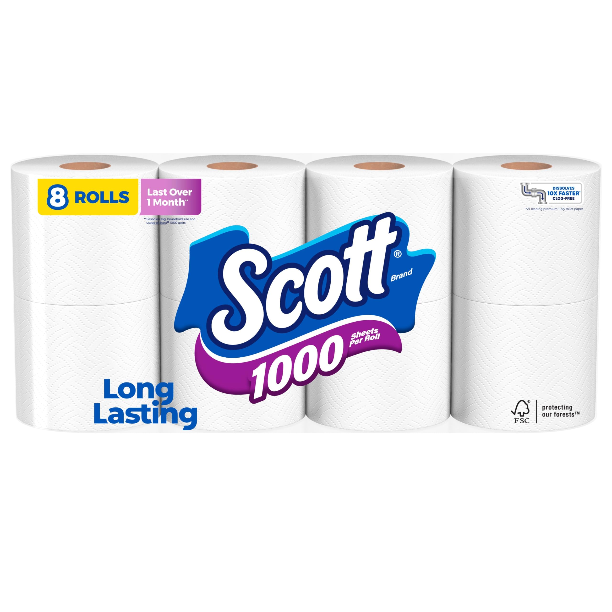 Scott 1000 Toilet Paper, 32 Rolls, Septic-Safe, 1-Ply Toilet Tissue - Toilet Paper by Handbags Specialist Headquarter | Available at Handbags Specialist Headquarter