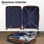 Coolife 3-Piece Hardshell Luggage Set - Navy