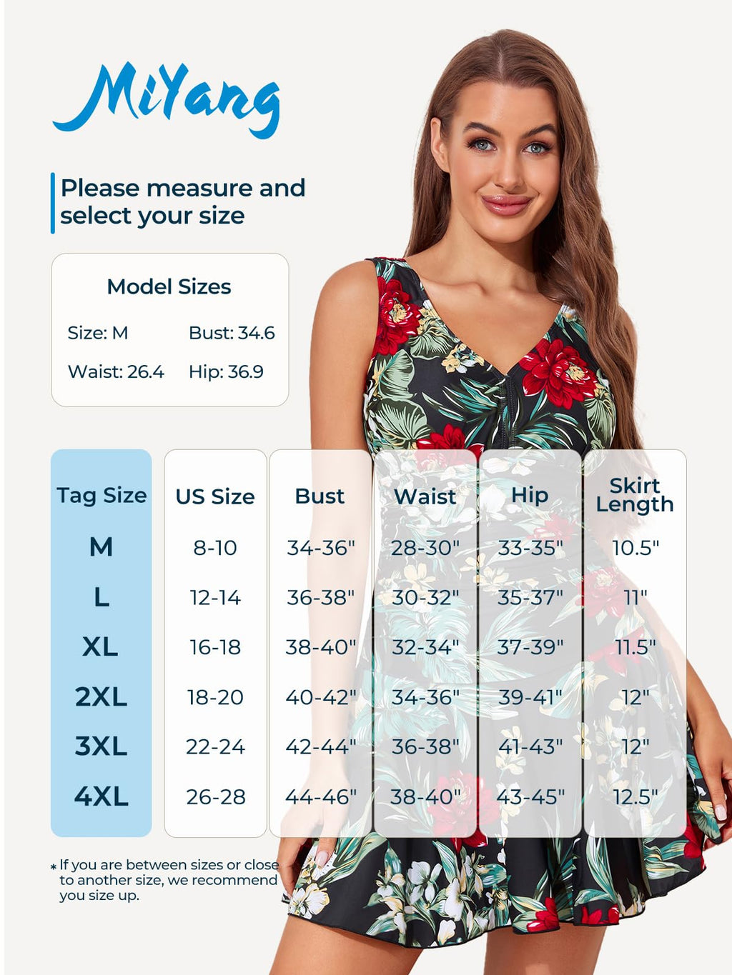 Plus Size Floral Shaping One Piece Swim Dress