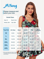 Plus Size Floral Shaping One Piece Swim Dress