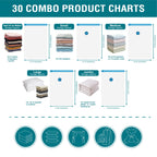 CozyVac Travel Bags with Pump - 6 Pack Space Savers -  by Handbags Specialist Headquarter | Available at Handbags Specialist Headquarter