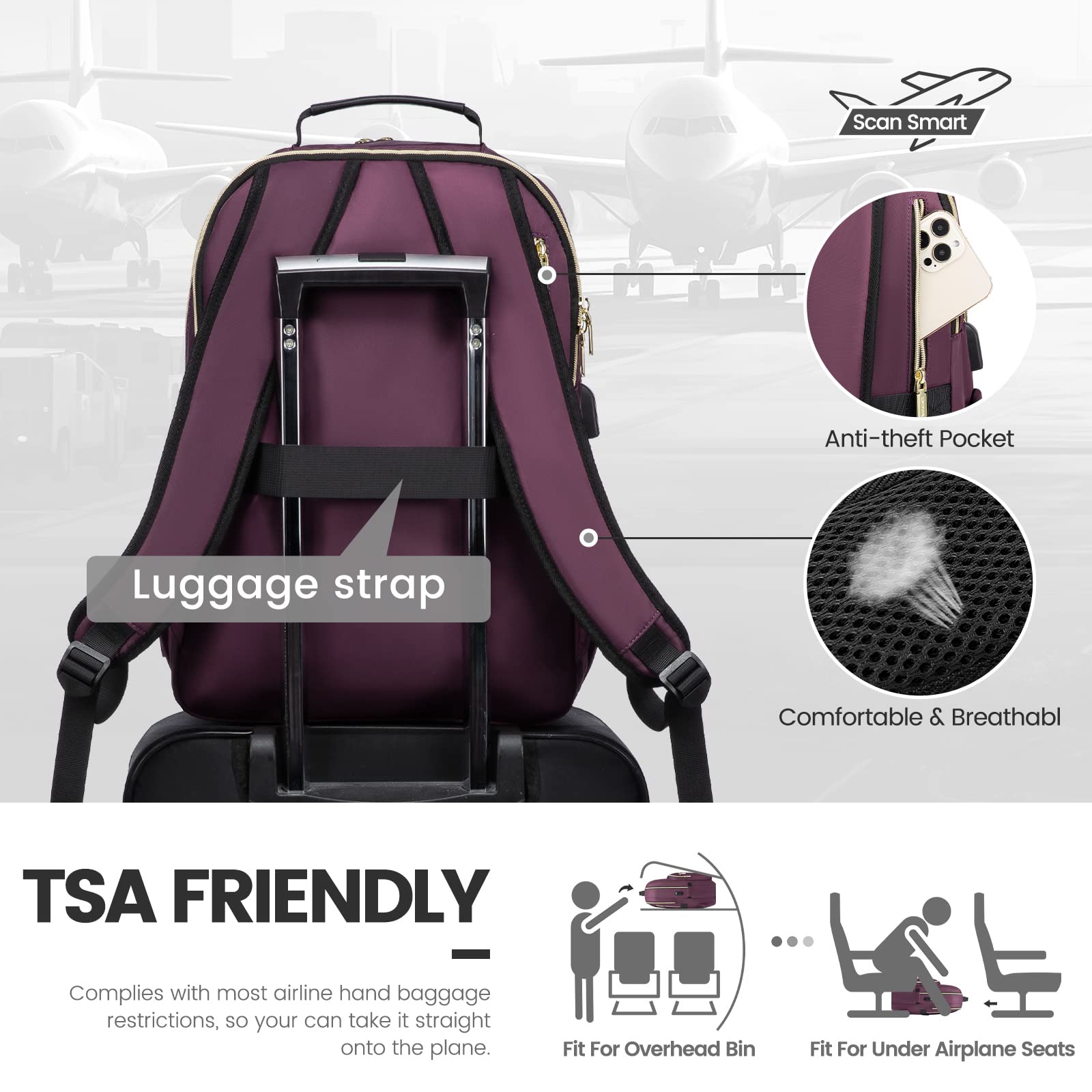 Chic Leather Laptop Backpack for Women - LoveVook - Backpack Bags by Handbags Specialist Headquarter | Available at Handbags Specialist Headquarter