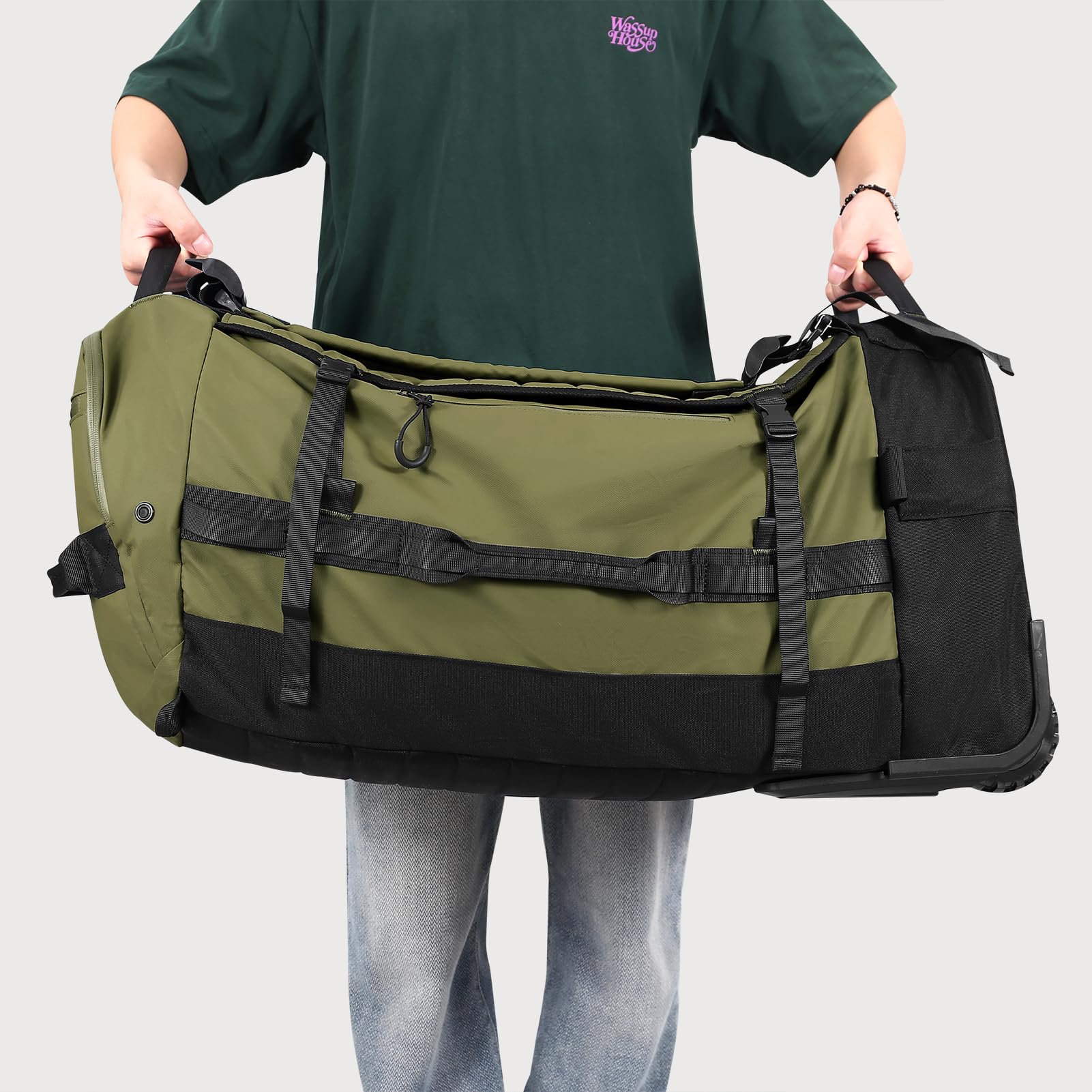 AquaRoll 29 Quilted Wheeled Duffle Backpack -  by Handbags Specialist Headquarter | Available at Handbags Specialist Headquarter