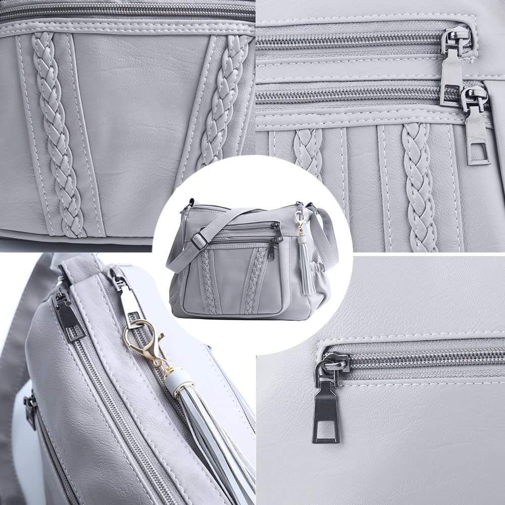 ELDA Chic Crossbody: Soft PU Leather Multi-Pocket Bag - Handbags by Handbags Specialist Headquarter | Available at Handbags Specialist Headquarter