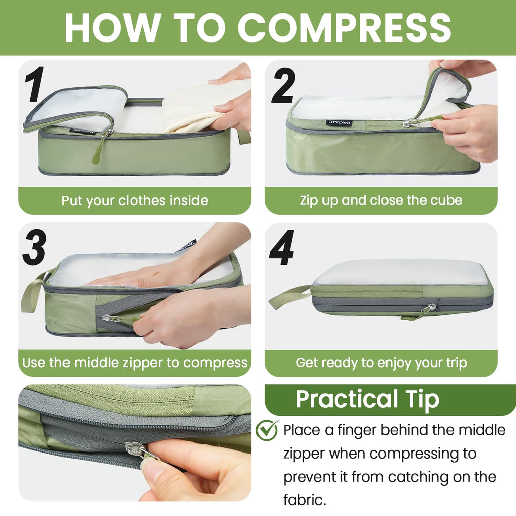 BAGAIL Travel Compression Cubes Set for Packing Ease -  by Handbags Specialist Headquarter | Available at Handbags Specialist Headquarter