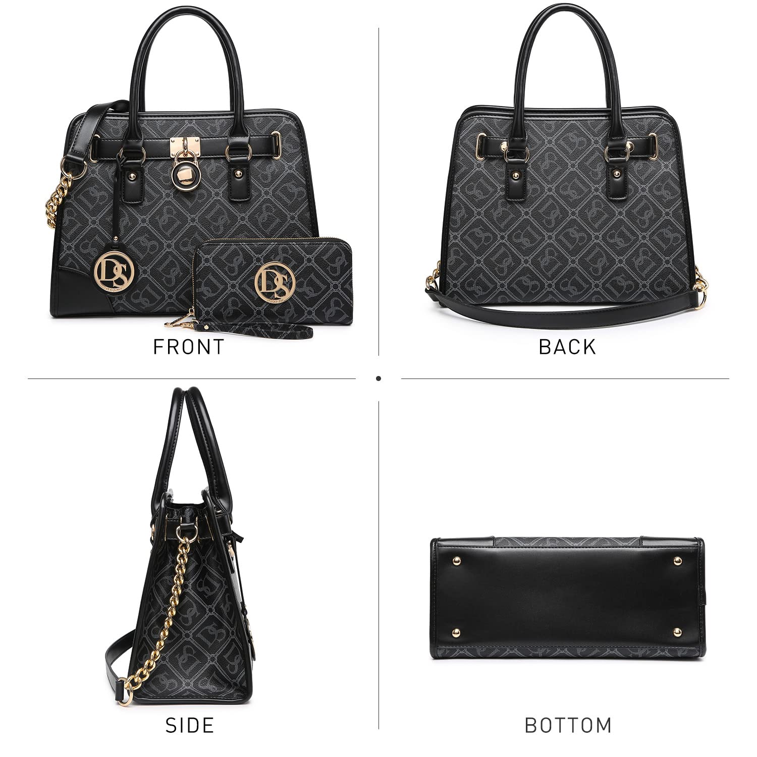 Dasein Women’s 2pcs Satchel & Shoulder Bag Set