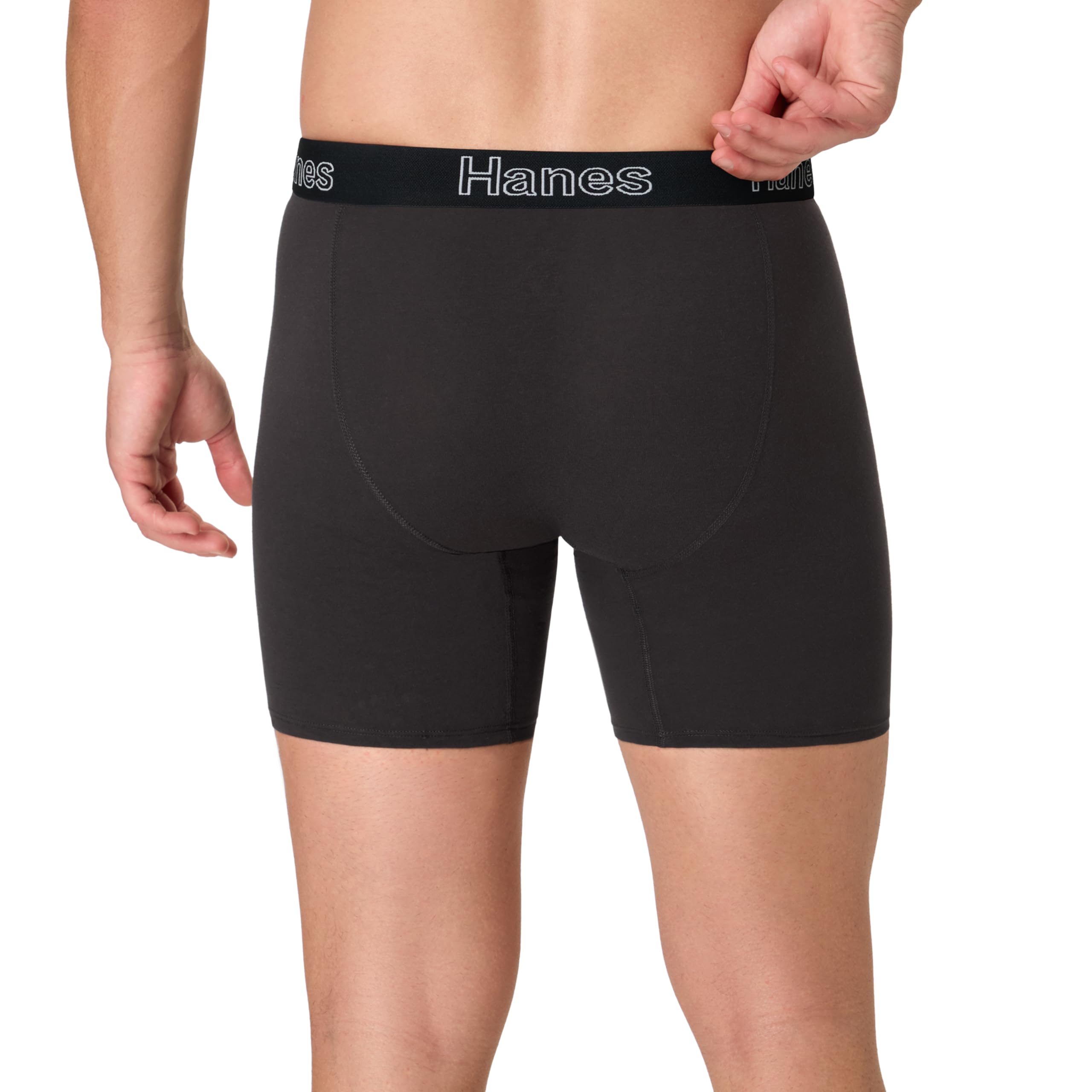 Hanes Men's Stretch Cotton Boxer Briefs, 6-Pack