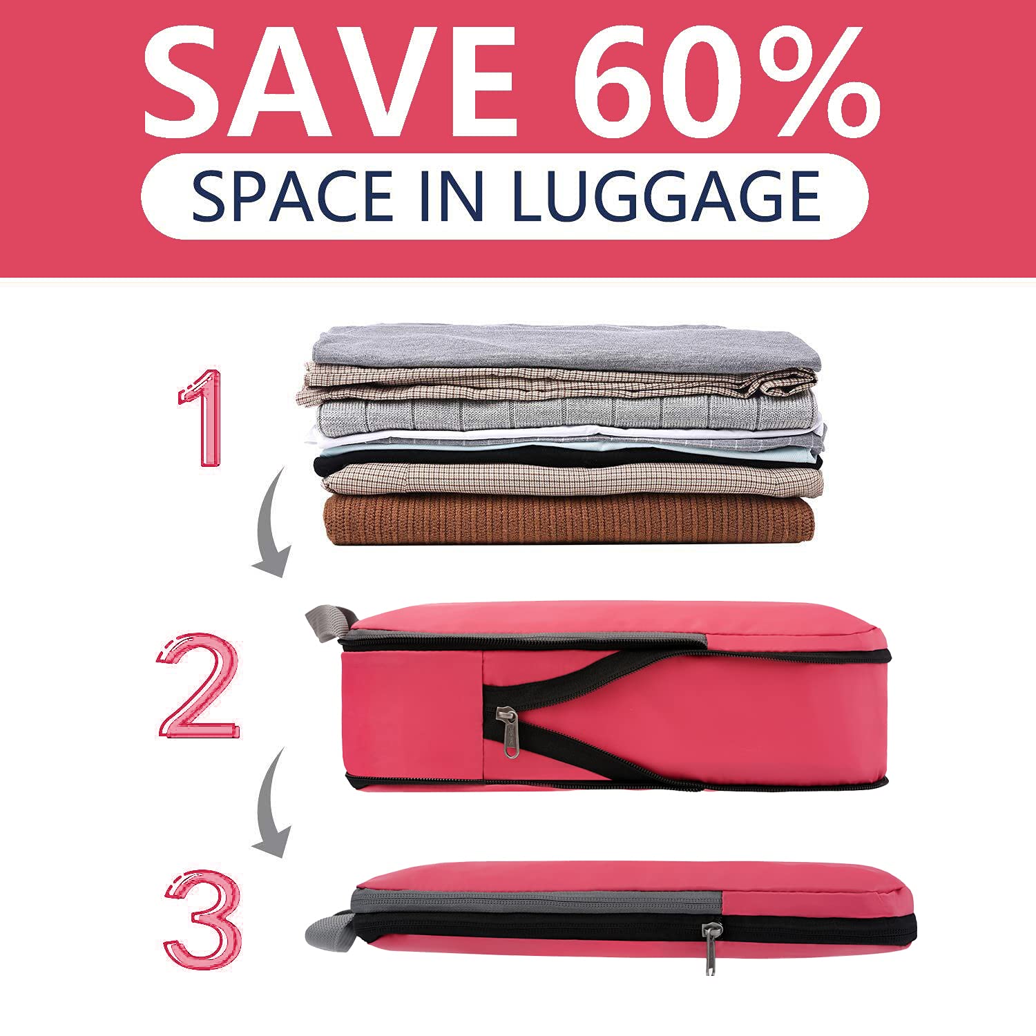 BAGAIL Expandable Travel Compression Cubes Set -  by Handbags Specialist Headquarter | Available at Handbags Specialist Headquarter