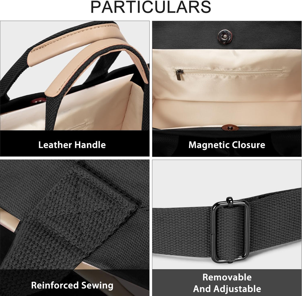 ChicCanvas Tote: Stylish Crossbody with Pockets - Totes by Handbags Specialist Headquarter | Available at Handbags Specialist Headquarter