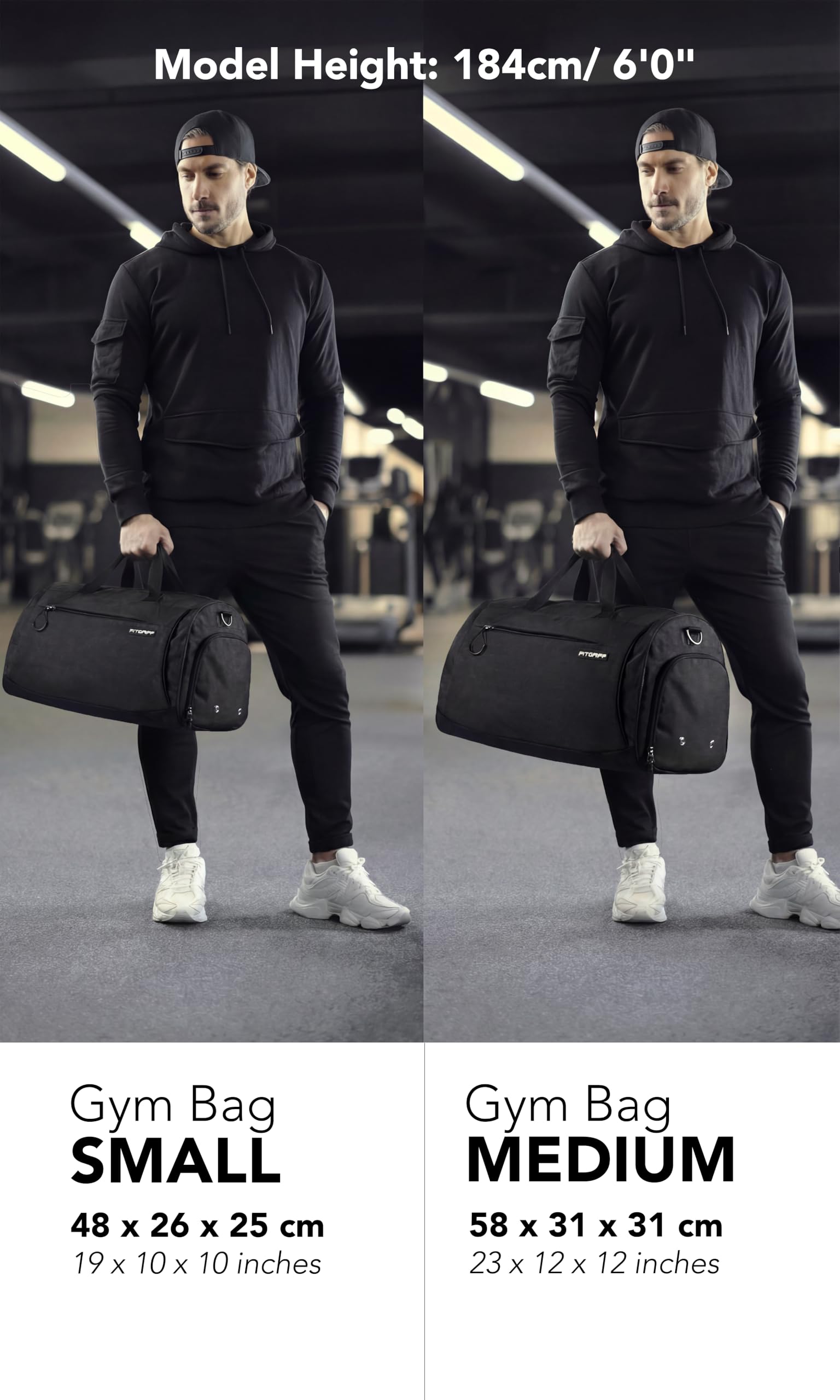 Fitgriff® Gym Bag with Shoe & Wet Compartment