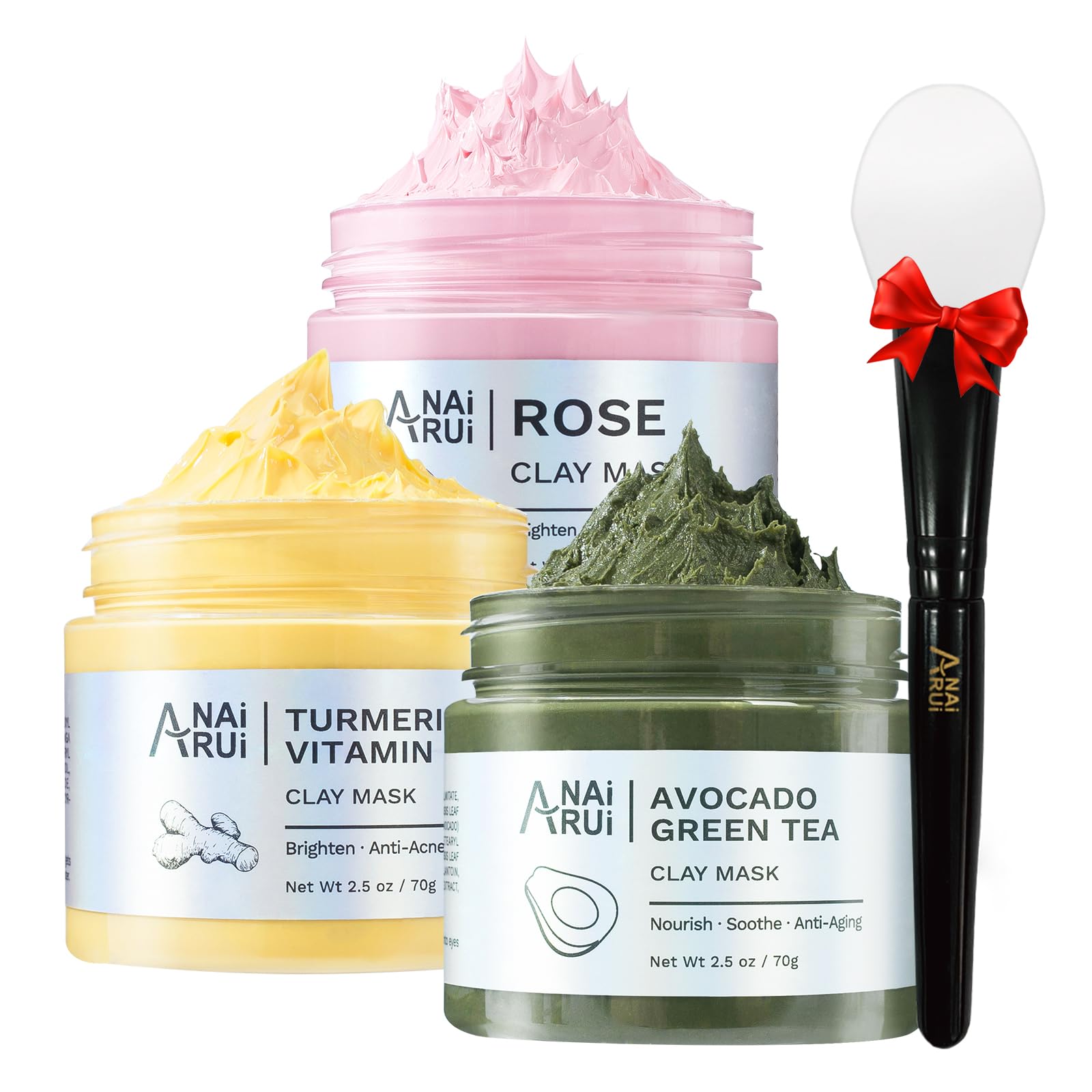 RadiantGlow Trio: Turmeric, Green Tea & Mud Mask Set -  by Handbags Specialist Headquarter | Available at Handbags Specialist Headquarter