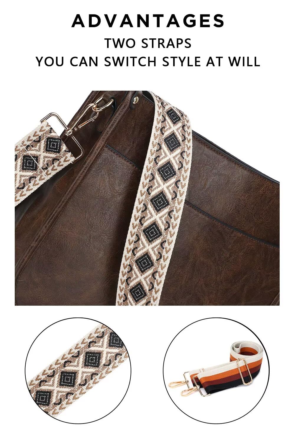 AUYOCO Chic Vegan Leather Crossbody Bag with Strap -  by Handbags Specialist Headquarter | Available at Handbags Specialist Headquarter