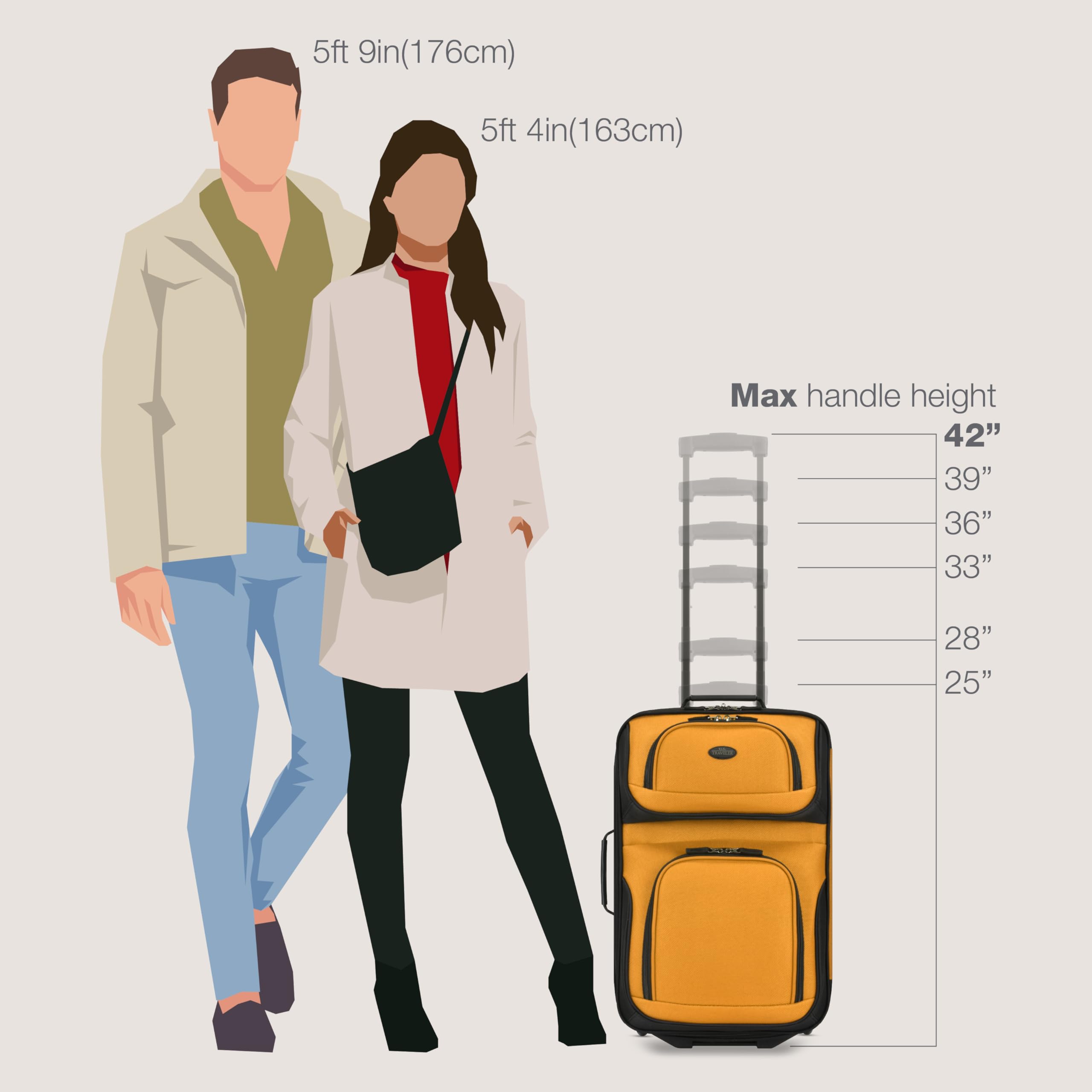 U.S. Traveler Rio Expandable Orange Carry-on -  by Handbags Specialist Headquarter | Available at Handbags Specialist Headquarter