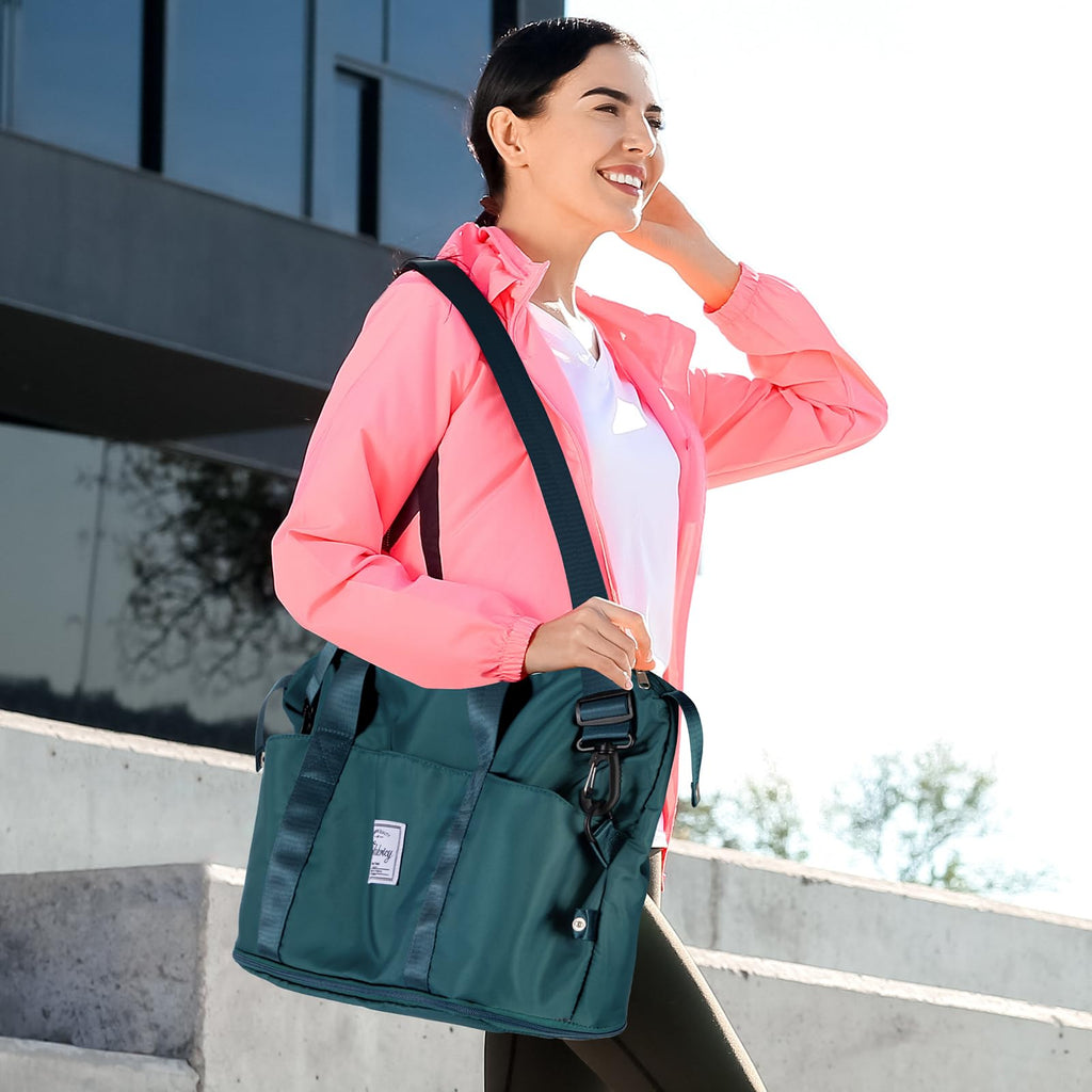 Pink Expandable Travel Duffel with Wet Pocket -  by Handbags Specialist Headquarter | Available at Handbags Specialist Headquarter