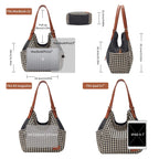 Worldlyda Women Canvas Embroidered Hobo Tote Bag